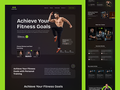 Fitness Landing Page branding cadio design fitness fitness landing page fitness tracker gym health landing page minimal plan strong ui ux vector workout workout landing page yoga yoga landing page