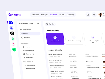 Chapps - Chatting Office Dekstop App UI KIT apps chapps chat chatting dekstop dpopstudio email logo meeting office purple sales team ui ui kit ui8 ux video call work working