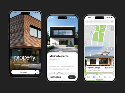 Properly app app design clean figma minimalist mobile mobile app mobile app design mobile design mobile ui property ui