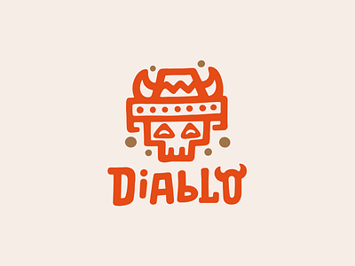 Diablo character funny halloween horn horror logo logotype mexica mystic scull