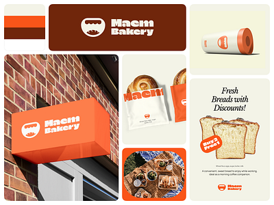 Maem Brand Identity app logo bakery beverage brand brand identity brand logo branding bread and pastries clean design concept design food food logo fresh identity illustration logo minimalist minimalist logo savory