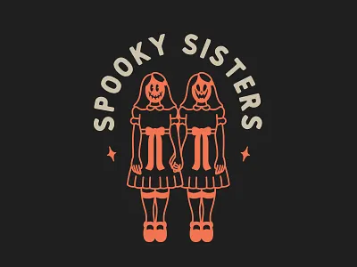 Spooky Sister apparel badge branding clothing brand design editorial graphic design hallowen illustration logo merchandise minimal minimalist patch retro sister spooky t shirt tattoo vintage