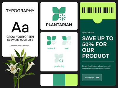 Plantarian - Brand Identity brand brand guideline brand identitty branding design graphic design landing page logo minimalist simple ui vector