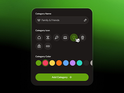 finpal: AI Finance Assistant App - Add Category Design Pattern add category add new category ai finance app category category ui clean color swatch finance app finance design pattern finance ui kit gradient green icon ui minimal modern new category simple text input ui design pattern ui pattern