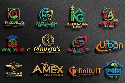 Brands 3D logo design 3d animation branding graphic design logo