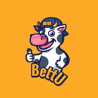 Logo Design for BettU brand identity branding cartoon art commission cow design freelance work graphic design illustration logo logo design logo design branding logo designer mascot logo vector