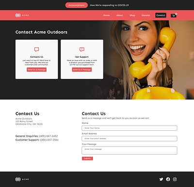 Contact US branding ui