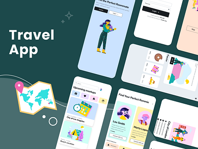 Travel App UI 3d animation branding design figma graphic design illustration logo motion graphics ui vector