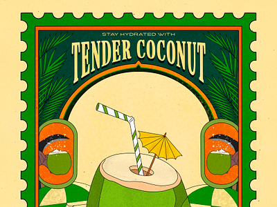 Tender Coconut branding design digitalart graphic design illustration motion graphics poster procreate typography ui