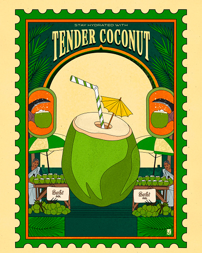 Tender Coconut branding design digitalart graphic design illustration motion graphics poster procreate typography ui