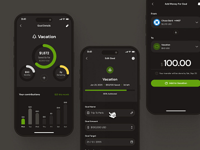 finpal: AI Finance Assistant App - Financial Goal Details UIUX ai finance app ai finance companion clean dream goal dream goal ui finance assistant finance companion finance component finance goal finance goal ui finance ui finance ui kit financial goal goal details goal ui green minimal modern savings goal simple