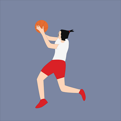 woman holding a basketball short hair