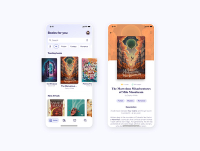 E-Book App UI animation motion graphics ui