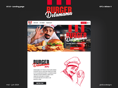 Landing page - KFC x Burger Delamama (Mister V) - 2024 campaign desktop fast food kfc landing page ui ui design user experience user interface ux website