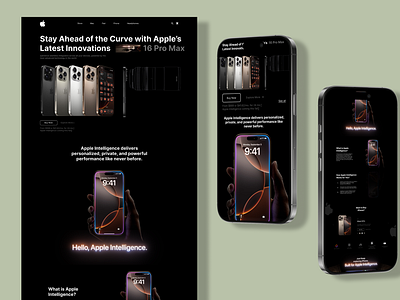 Apple Website Redesign black edition. figma landing page landingpage product design ui ui design uiux web design web devlopment website website design