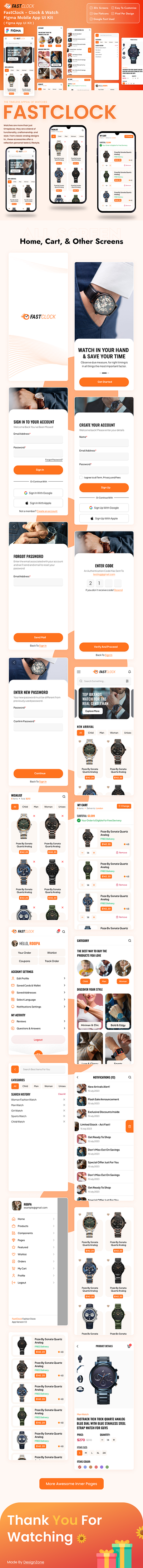 FastClock - Clock & Watch Figma Mobile App UI Kit 3d animation branding creative design graphic design illustration logo motion graphics product design template ui ui design uiux user experience user interface ux design web web design website