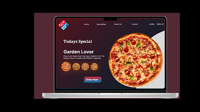 Domino's Pizza landing page UI Design and Prototype dominos pizza figma design graphic design landing page ui ux