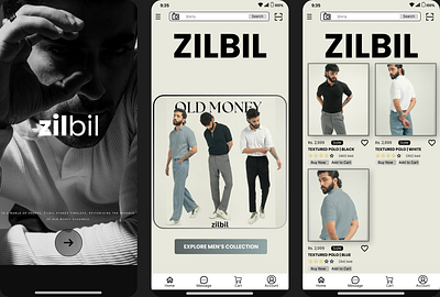 ZIlBIL Clothing Brand App UI Design app design branding clothing brand figma figma design graphic design ui