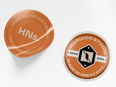 HNS. Brand | Sticker | Front and Back brand hns. sticker