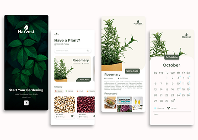 Harvest Mobile App User Interface graphic design ui