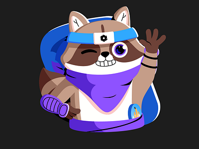 DYOR - Mascot #2 blockchain branding character coin crypto cryptocurrency design finance illustration illustrator marat mascot money raccoon renua stake staking wallet web3