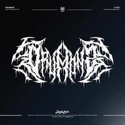 Drumonz - Metal Font by wingbuk.com deathmetal heavymetal metal metalband metaldesign metalfont metalhead metallogo metaltypeface