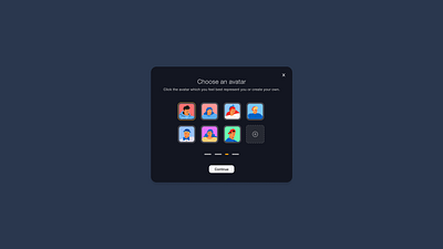 Day 87 - Avatar #DailyUI animation avatar dailyui darkmode design pop up overlay swiss design ui ux