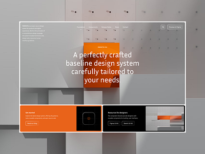 PERFECTO. - Hero Exploration components design system design system baseline exploration landing page library open source library product ui ui kit user interface design ux website