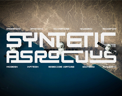 Syntetic Asrocuus Ligature Font cyber display font futuristic ligature robocode robot font sans serif scfi techno font