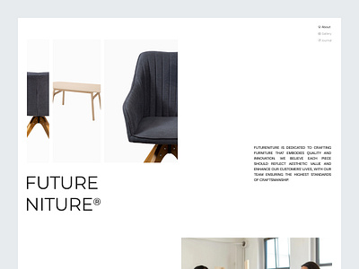 Futureniture - Interior Landing Page apartment architecture b2b decor ecommerce furniture furniture website home interior landing page markeptlace minimalist real estate startup swiss design ui design uiux ux interaction web design website