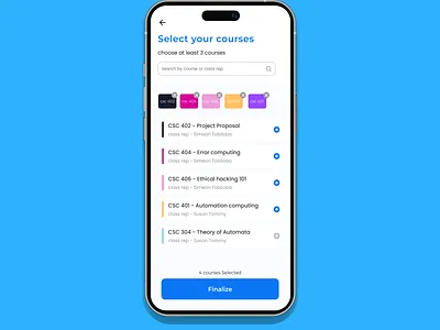 EduTech Course Selection Screen dashboard edtech edtech mobile app edutech edutech app mobile ui productdesign ui uidesign uiux university
