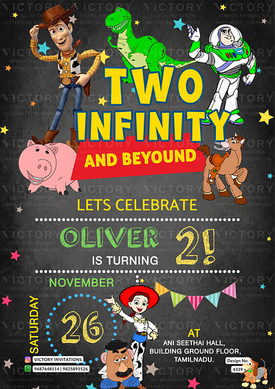 Birthday Party Invitation card in cartoon design 4339 birthday graphic design illustration invitation photoshop