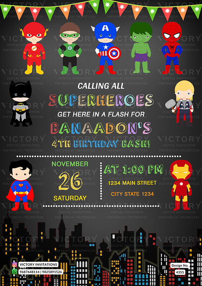 Birthday Party Invitation card in cartoon design 4355 birthday graphic design illustration invitation photoshop