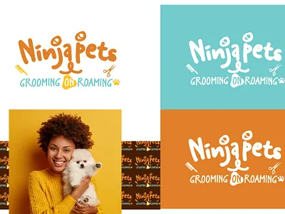🐕 Playful: Ninja Pets Logo Design app design branding design figma graphic design grooming logo illustration illustrator logo logo design marketing mobile design modern logo pets logo ui design ux design web design