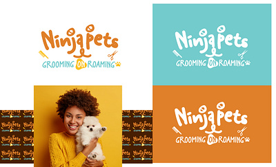 🐕 Playful: Ninja Pets Logo Design app design branding design figma graphic design grooming logo illustration illustrator logo logo design marketing mobile design modern logo pets logo ui design ux design web design