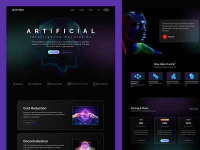 UI LANDING PAGE - AFRO DIGITAL SAAS ai artifical intelegence design landing page masboonn saas ui ui design ui saas ui ux ui web uidesign uiux user interface ux web web ai web design zachri77