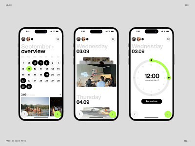 Planner app design mobile typography ui ux