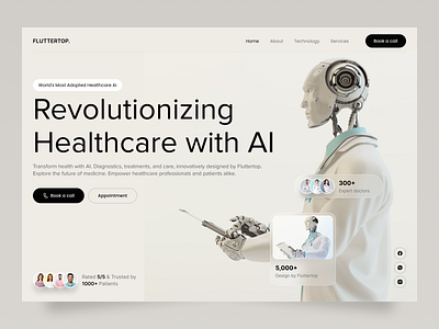 AI Website Design for Healthcare ai ai health ai healthcare website ai medicine ai ui ai website ai website design artificial intelligence eps fluttertop health health app healthcare healthcare ui machine learning website ps uiux web design webdesign website design