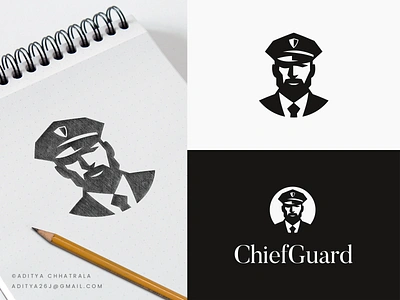 Chief Guard Security - Logo Design branding chief cyber cyber security data face guard identity logo logo designer mascot minimal modern privacy safety secure security simple software software logo