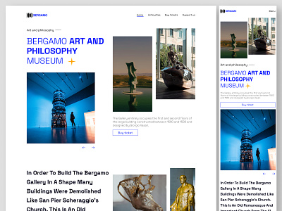 Bergamo art & philosophy museum art art design art gallery landing page art platform clean design figma interface design landing page logo minimal museum museum website responsive ui ux website