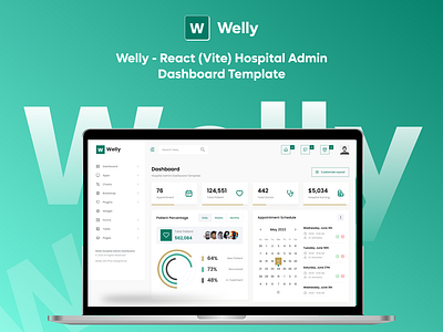 Welly - React (Vite) Hospital Admin Dashboard Template 3d animation branding creative design graphic design illustration logo motion graphics product design template ui ui design uiux user experience user interface ux design web design web development website