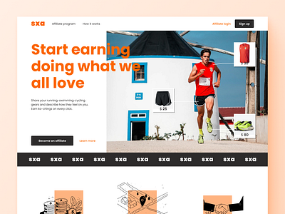 STRVxAMZN: active lifestyle plus marketplace affiliate concept affiliate branding concept marketplace orange running strava ui ui design ui ux web web design