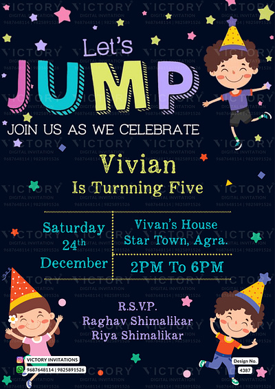 Birthday Party Invitation card in cartoon design 4387 birthday graphic design illustration invitation photoshop