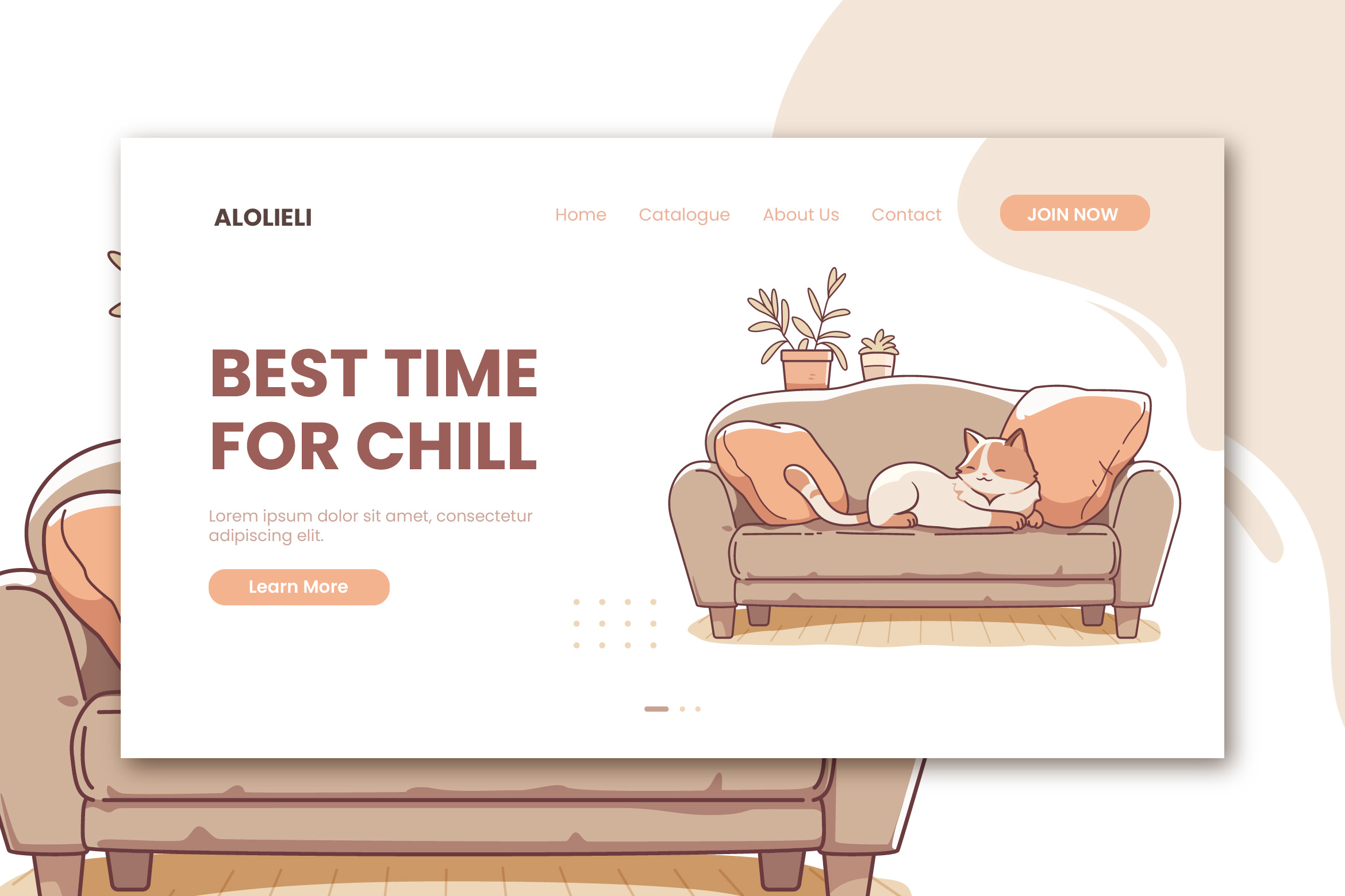 Chill Cat - Landing Page branding cat chill cute illustration landing page ui vector web design web template website