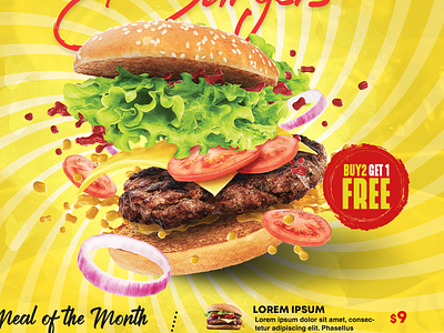 Food Menu Flyer Template cheese lovers classic combo meals delicious double decker family meals fresh ingredients gourmet handcrafted juicy patties limited time order now savory sauces sides dips signature burgers spicy add ons takeout specials tasty toppings veggie options