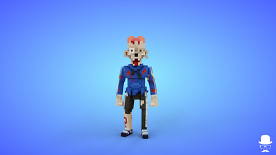 Voxel Zombie Character 4 - 3D Fantasy Game Asset 3d 3d model avatar character fantasy game asset humanoid isometric lowpoly magicavoxel stylized undead voxedit voxel voxel art voxels zombie zombies