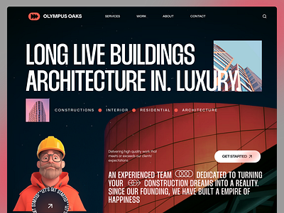 OAKS-Architecture agency landingpage ui✌️ architecture design land landing page minimal ui uiux webdesign website