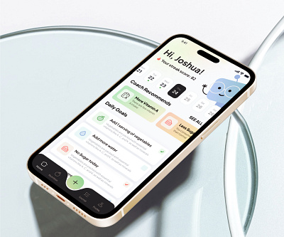 AI Assistant for nutrition ai appdesign assistant coach cute app diet ui food ui macrocount microcount nutrition playful app uiux