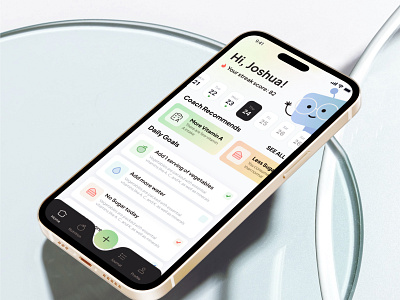 AI Assistant for nutrition ai appdesign assistant coach cute app diet ui food ui macrocount microcount nutrition playful app uiux