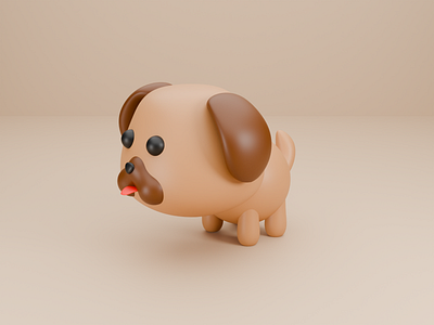 A little super cute puppy! 3d 3d animal 3d design 3d dog 3d illustration 3d modeling 3d puppy animal blender design dog illustration puppy ui ui design ux ux design web web design